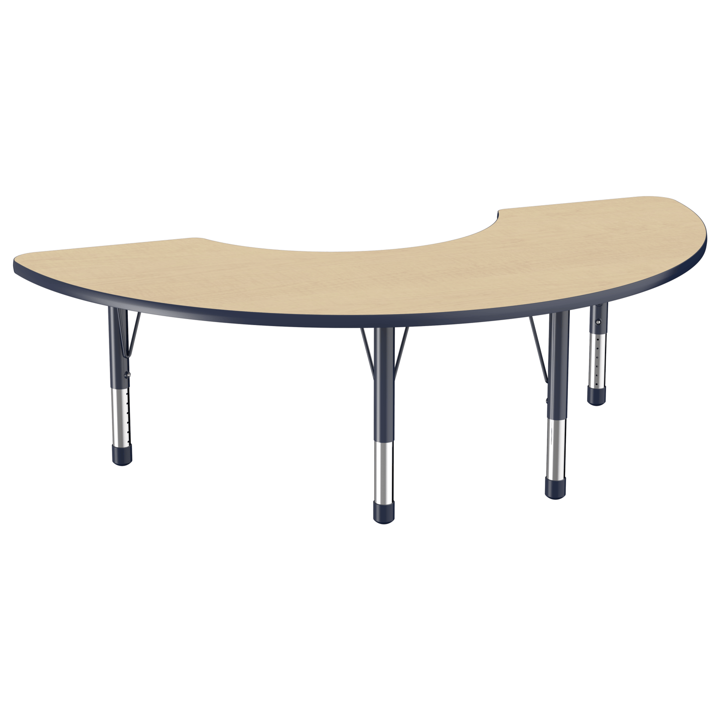 FDP 36" x 72" Half Moon T - Molding Activity Table with Adjustable Chunky Legs (FDP - 10079 - XX) - SchoolOutlet