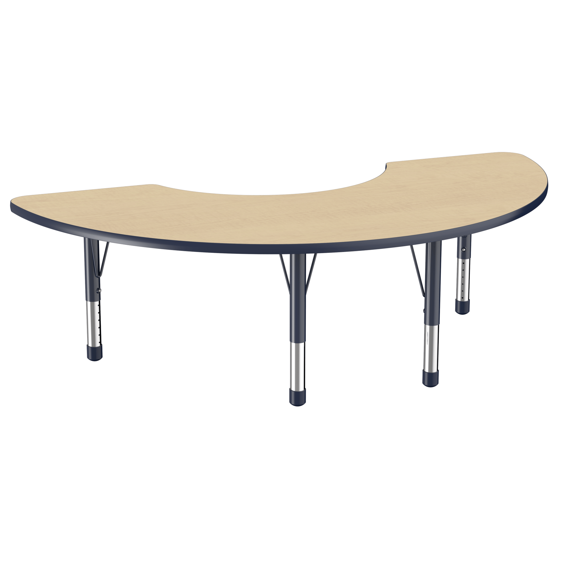 FDP 36" x 72" Half Moon T - Molding Activity Table with Adjustable Chunky Legs (FDP - 10079 - XX) - SchoolOutlet