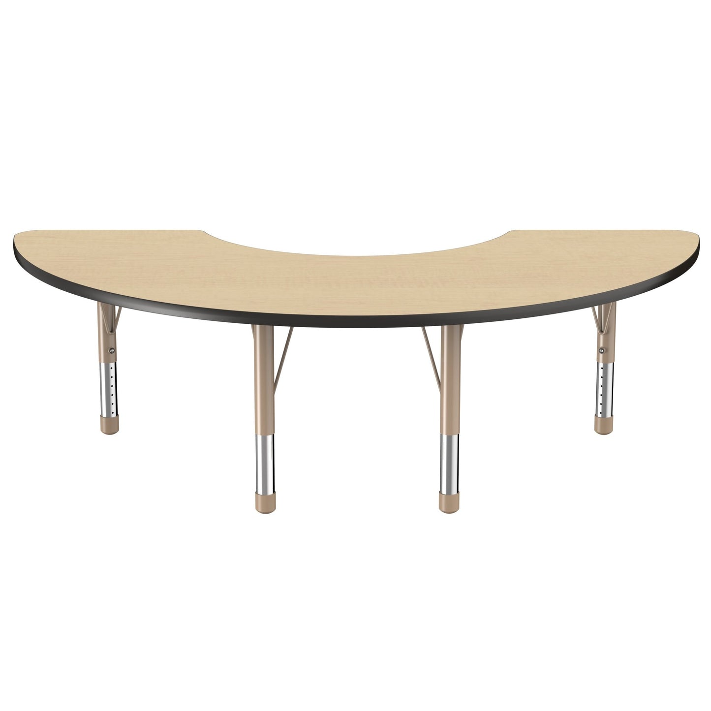 FDP 36" x 72" Half Moon T - Molding Activity Table with Adjustable Chunky Legs (FDP - 10079 - XX) - SchoolOutlet