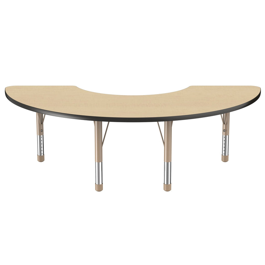 FDP 36" x 72" Half Moon T - Molding Activity Table with Adjustable Chunky Legs (FDP - 10079 - XX) - SchoolOutlet