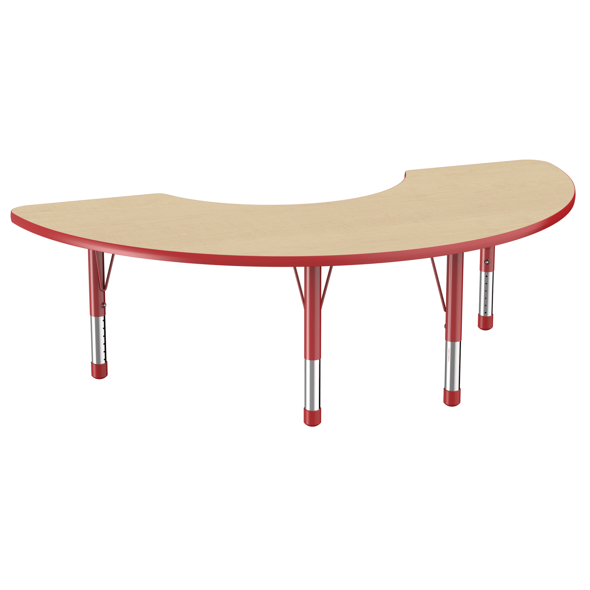 FDP 36" x 72" Half Moon T - Molding Activity Table with Adjustable Chunky Legs (FDP - 10079 - XX) - SchoolOutlet