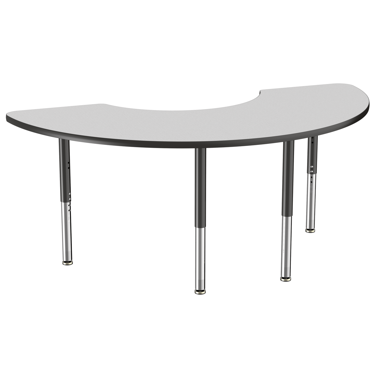 FDP 36" x 72" Half Moon T - Molding Activity Table with Adjustable Super Legs (FDP - 10080 - XX) - SchoolOutlet