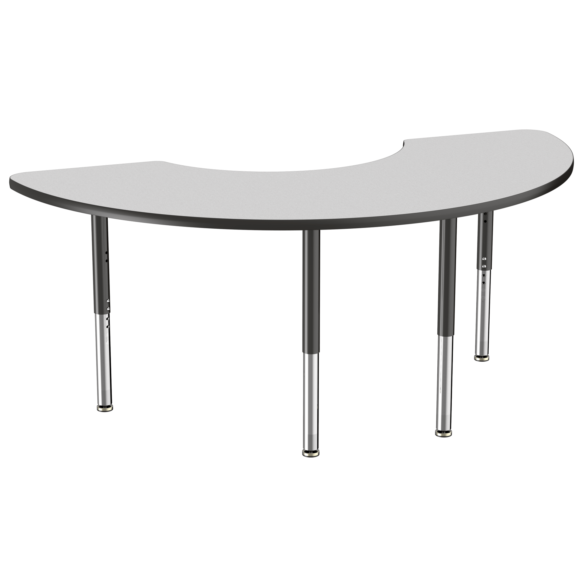 FDP 36" x 72" Half Moon T - Molding Activity Table with Adjustable Super Legs (FDP - 10080 - XX) - SchoolOutlet