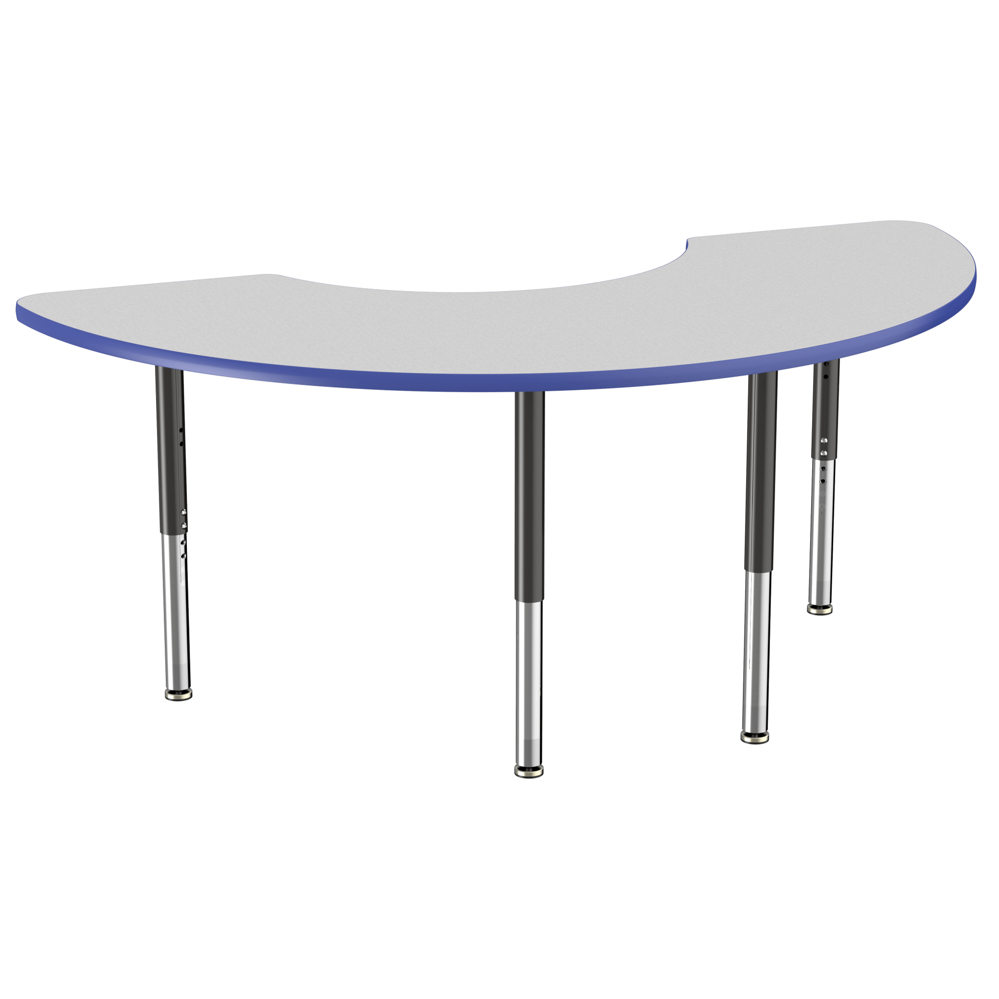 FDP 36" x 72" Half Moon T - Molding Activity Table with Adjustable Super Legs (FDP - 10080 - XX) - SchoolOutlet