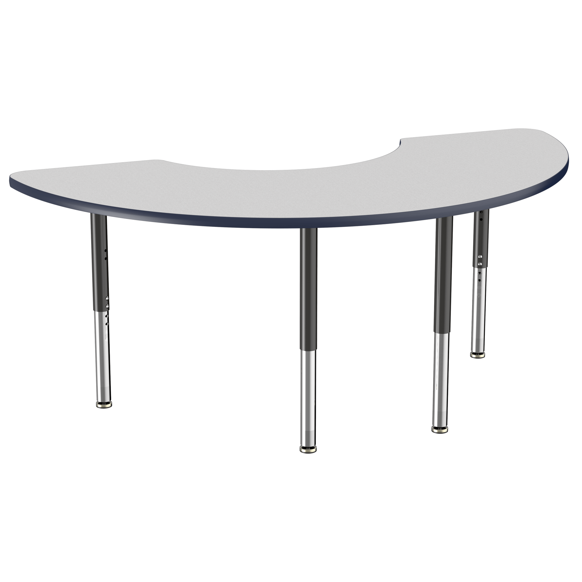 FDP 36" x 72" Half Moon T - Molding Activity Table with Adjustable Super Legs (FDP - 10080 - XX) - SchoolOutlet