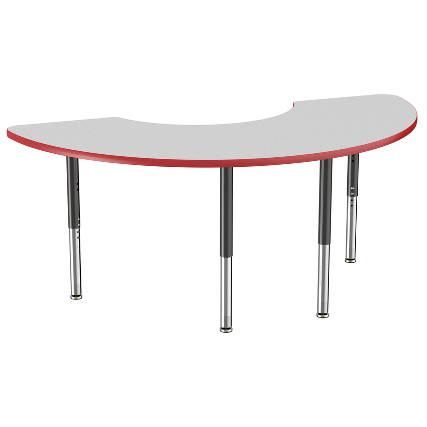 FDP 36" x 72" Half Moon T - Molding Activity Table with Adjustable Super Legs (FDP - 10080 - XX) - SchoolOutlet