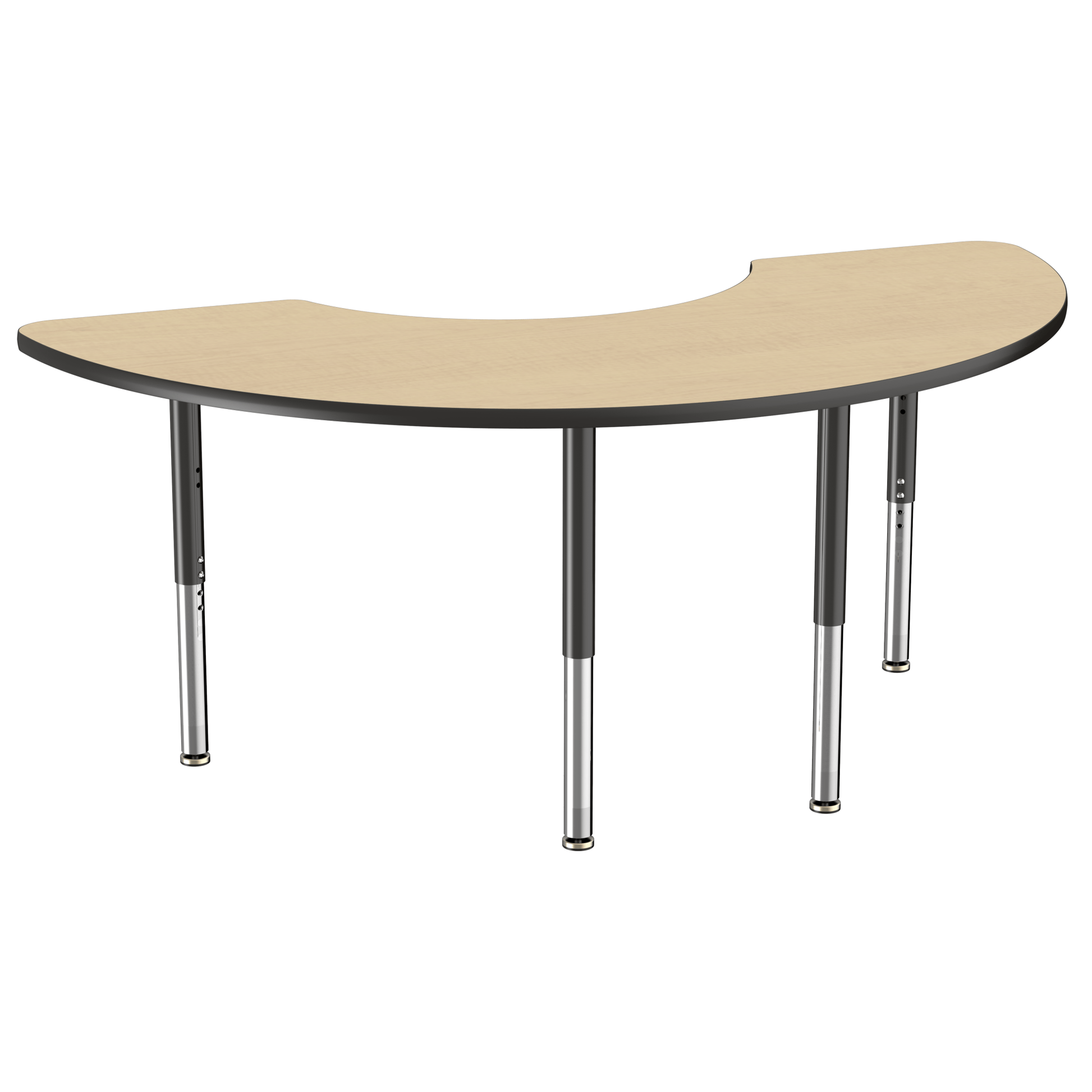 FDP 36" x 72" Half Moon T - Molding Activity Table with Adjustable Super Legs (FDP - 10080 - XX) - SchoolOutlet