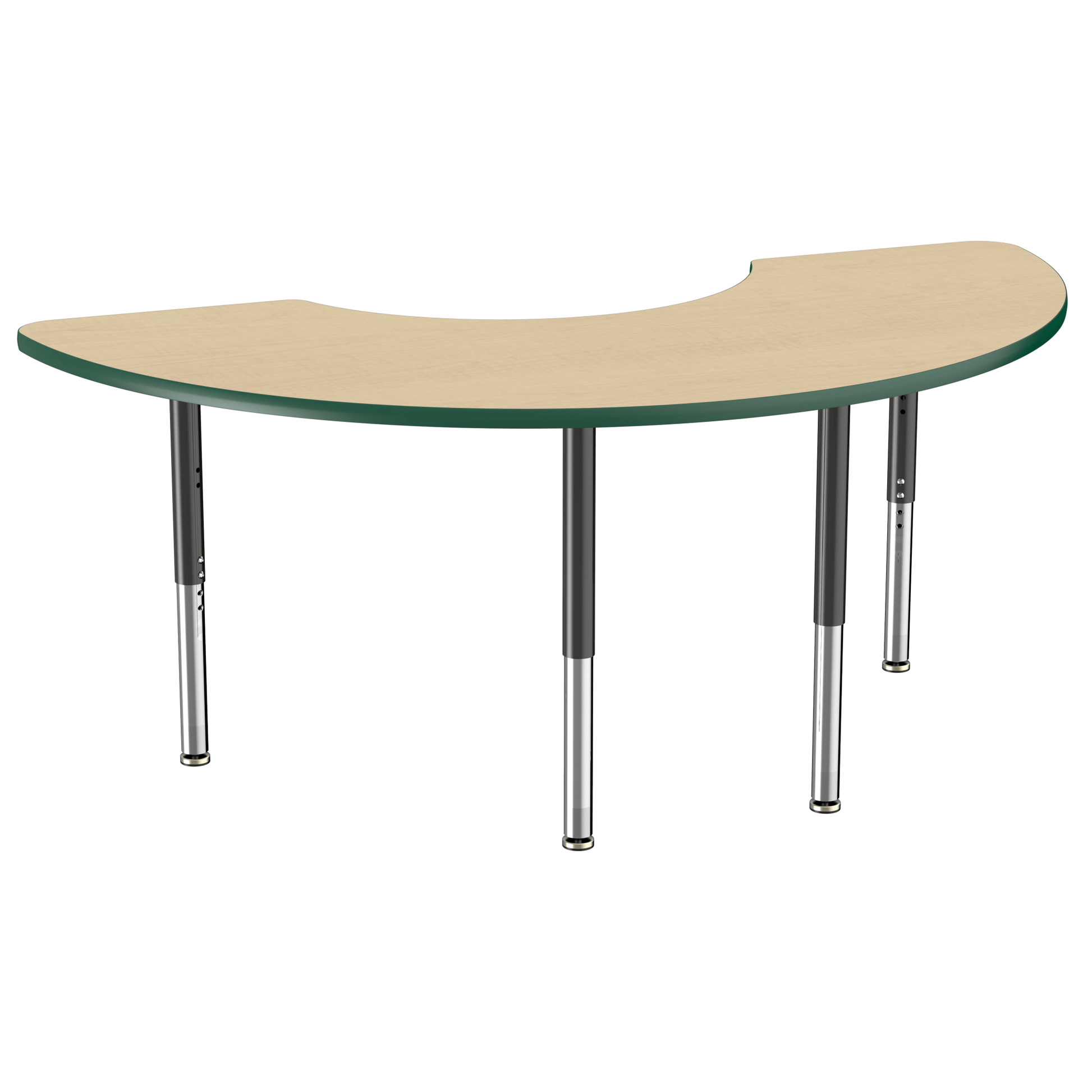 FDP 36" x 72" Half Moon T - Molding Activity Table with Adjustable Super Legs (FDP - 10080 - XX) - SchoolOutlet