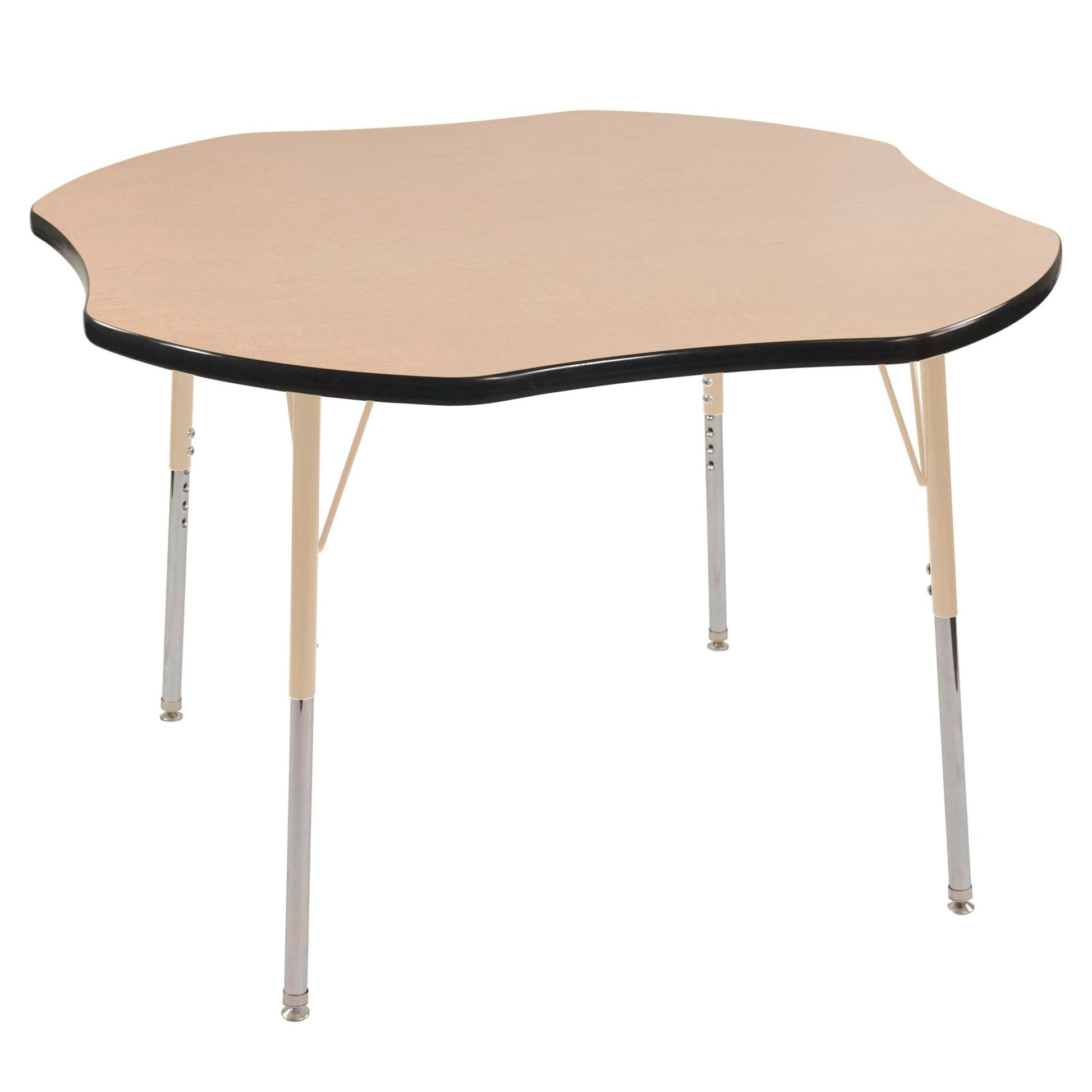 FDP 48" x 48" Clover T - Molding Activity Table with Adjustable Standard Swivel Glide Legs (FDP - 10081 - XX) - SchoolOutlet