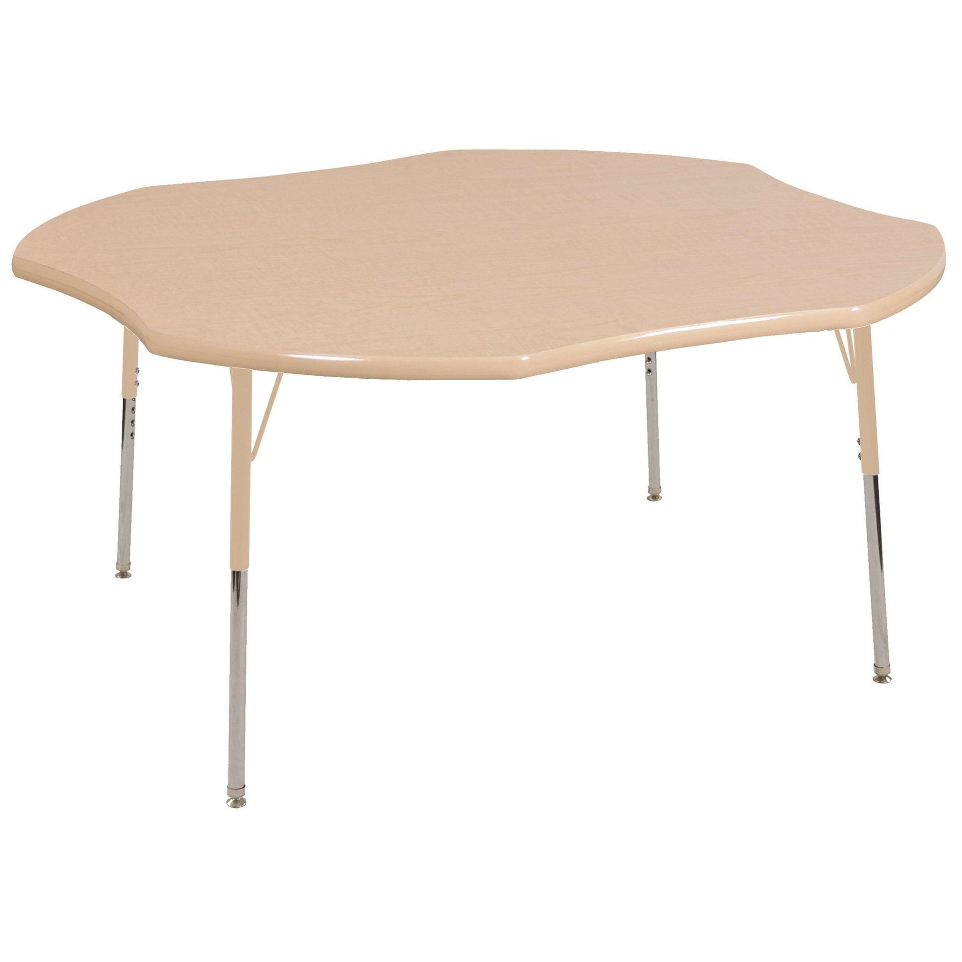 FDP 48" x 48" Clover T - Molding Activity Table with Adjustable Standard Swivel Glide Legs (FDP - 10081 - XX) - SchoolOutlet