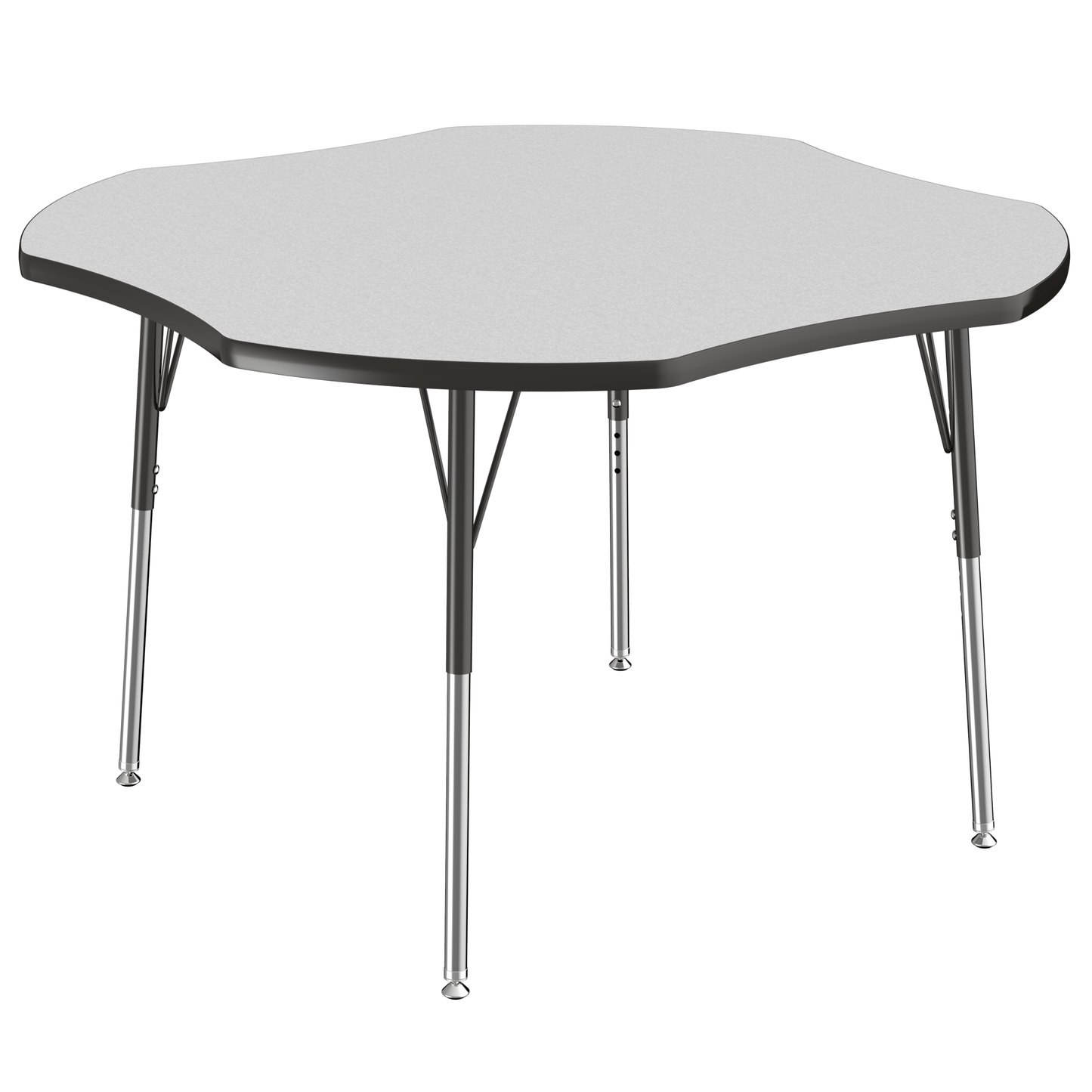 FDP 48" x 48" Clover T - Molding Activity Table with Adjustable Standard Swivel Glide Legs (FDP - 10081 - XX) - SchoolOutlet