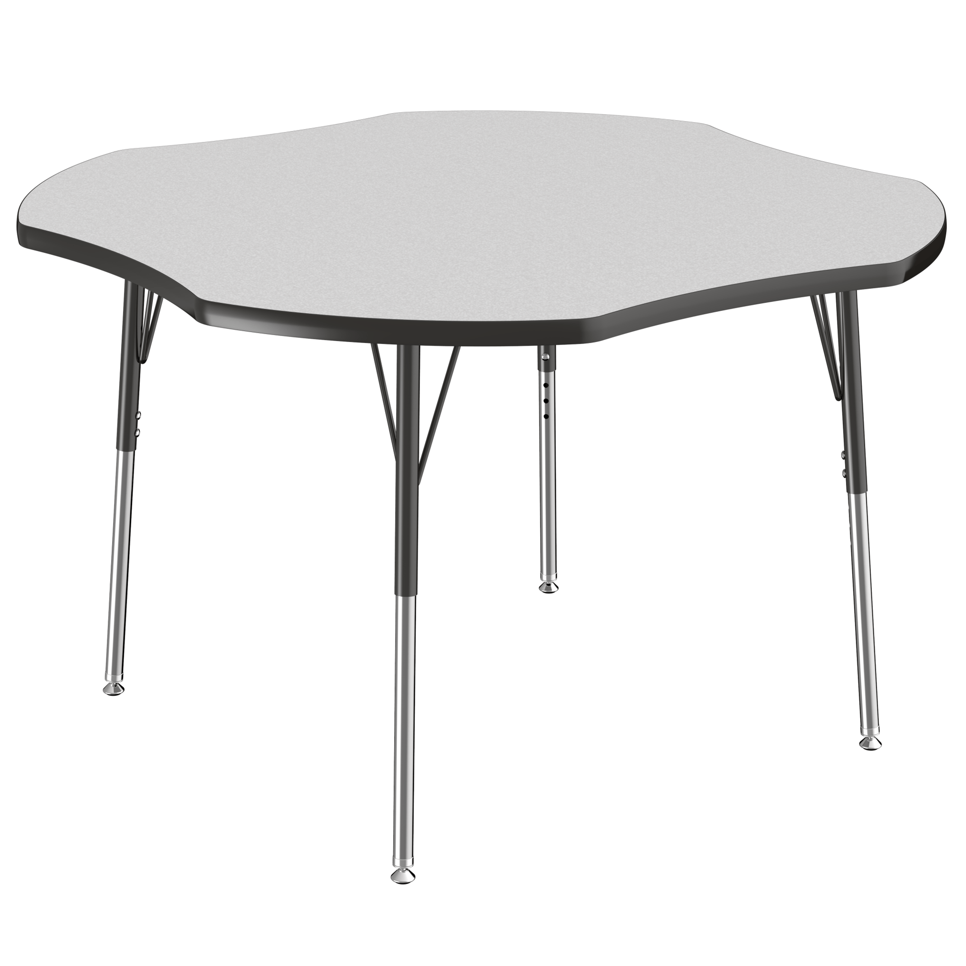 FDP 48" x 48" Clover T - Molding Activity Table with Adjustable Standard Swivel Glide Legs (FDP - 10081 - XX) - SchoolOutlet
