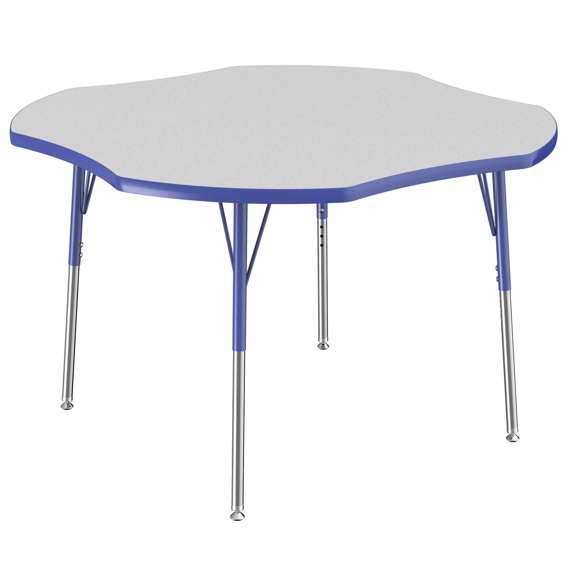 FDP 48" x 48" Clover T - Molding Activity Table with Adjustable Standard Swivel Glide Legs (FDP - 10081 - XX) - SchoolOutlet