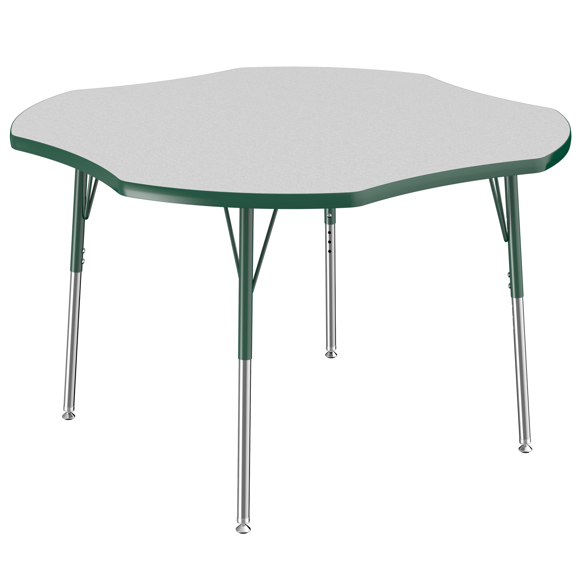 FDP 48" x 48" Clover T - Molding Activity Table with Adjustable Standard Swivel Glide Legs (FDP - 10081 - XX) - SchoolOutlet