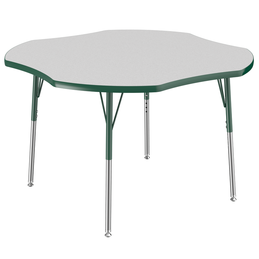 FDP 48" x 48" Clover T - Molding Activity Table with Adjustable Standard Swivel Glide Legs (FDP - 10081 - XX) - SchoolOutlet