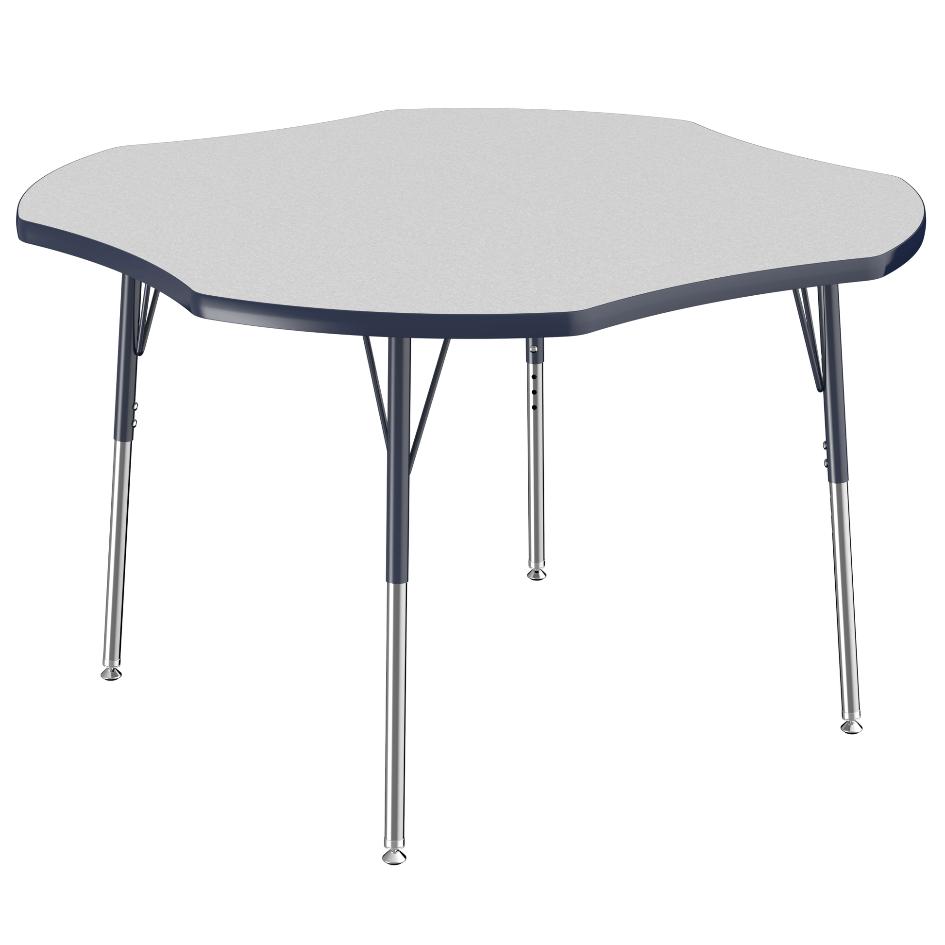 FDP 48" x 48" Clover T - Molding Activity Table with Adjustable Standard Swivel Glide Legs (FDP - 10081 - XX) - SchoolOutlet