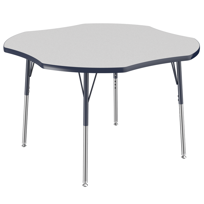 FDP 48" x 48" Clover T - Molding Activity Table with Adjustable Standard Swivel Glide Legs (FDP - 10081 - XX) - SchoolOutlet