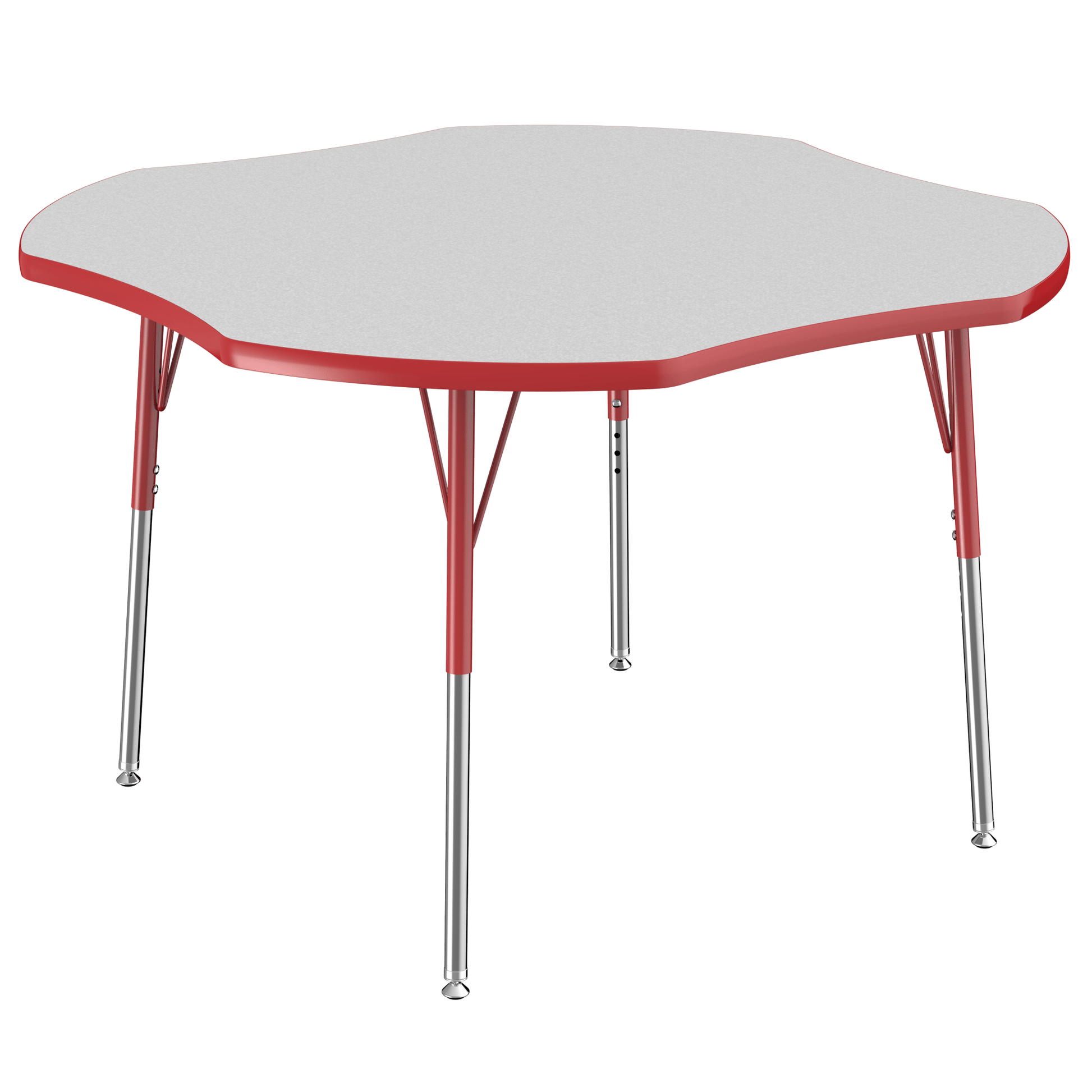 FDP 48" x 48" Clover T - Molding Activity Table with Adjustable Standard Swivel Glide Legs (FDP - 10081 - XX) - SchoolOutlet
