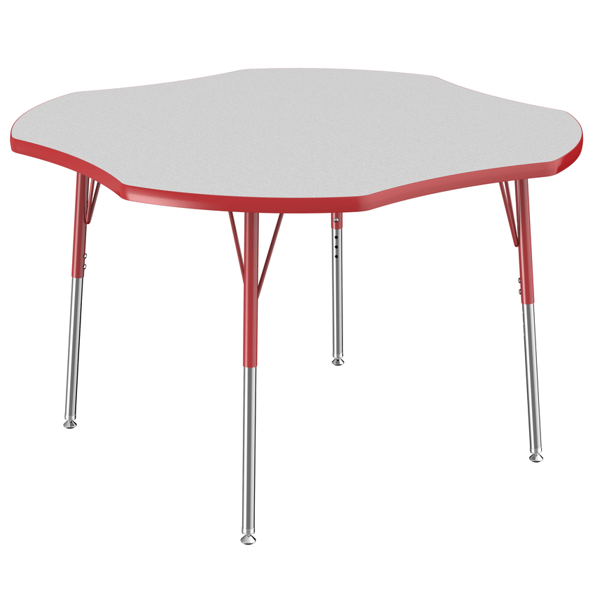 FDP 48" x 48" Clover T - Molding Activity Table with Adjustable Standard Swivel Glide Legs (FDP - 10081 - XX) - SchoolOutlet