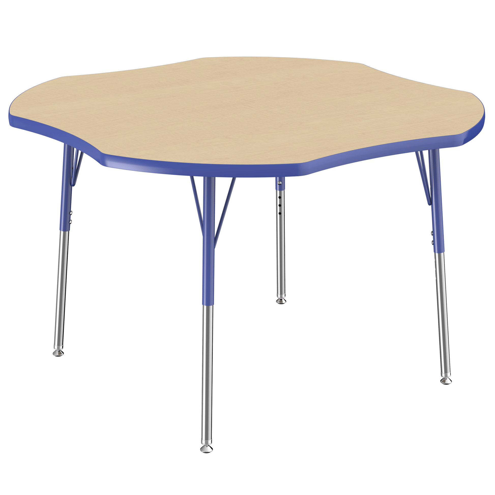 FDP 48" x 48" Clover T - Molding Activity Table with Adjustable Standard Swivel Glide Legs (FDP - 10081 - XX) - SchoolOutlet