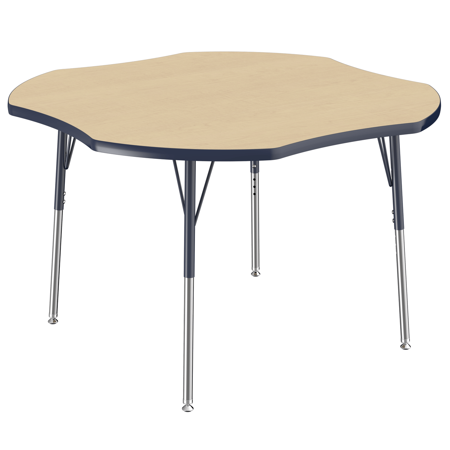 FDP 48" x 48" Clover T - Molding Activity Table with Adjustable Standard Swivel Glide Legs (FDP - 10081 - XX) - SchoolOutlet