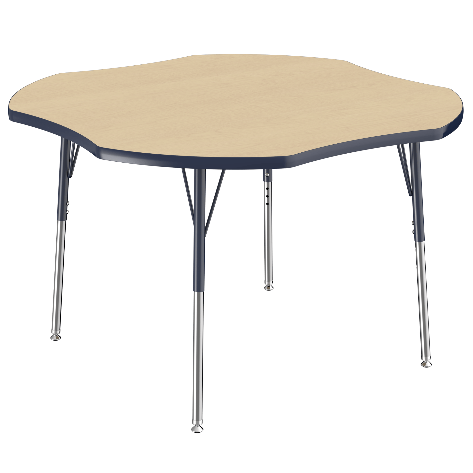 FDP 48" x 48" Clover T - Molding Activity Table with Adjustable Standard Swivel Glide Legs (FDP - 10081 - XX) - SchoolOutlet
