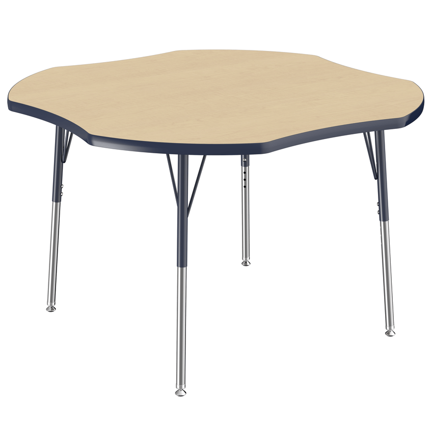 FDP 48" x 48" Clover T - Molding Activity Table with Adjustable Standard Swivel Glide Legs (FDP - 10081 - XX) - SchoolOutlet