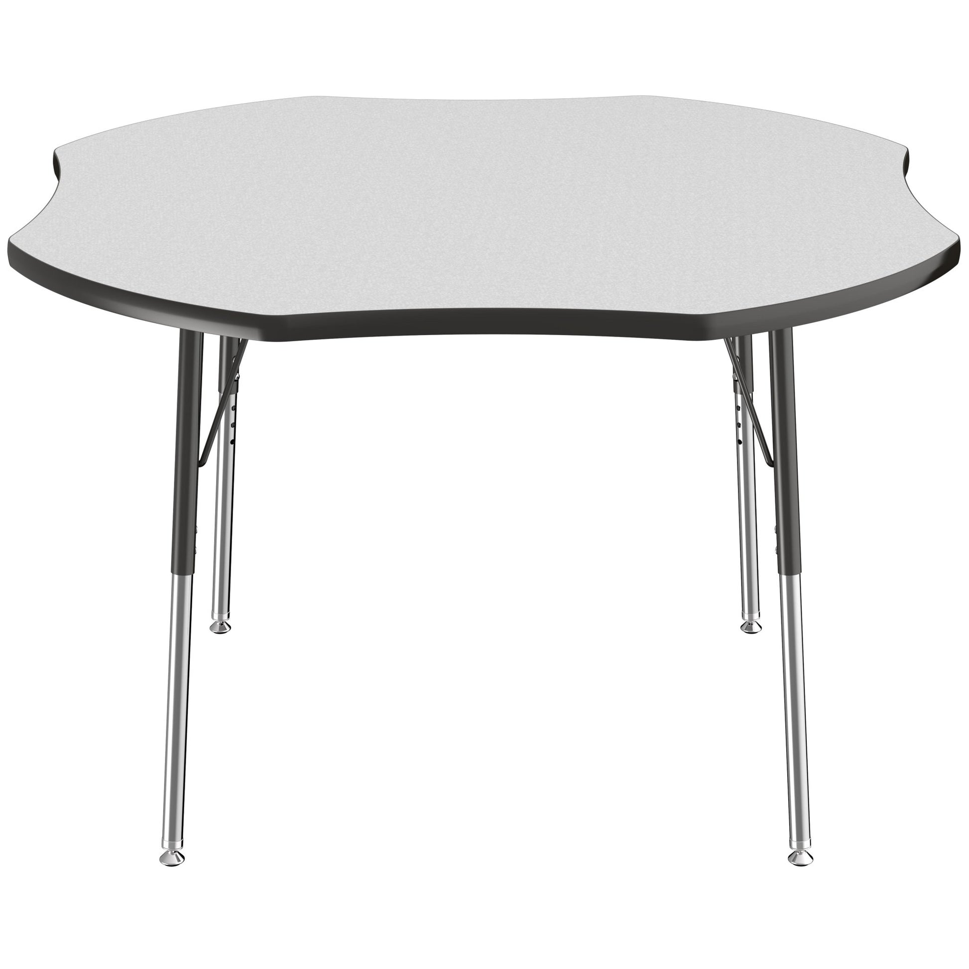 FDP 48" x 48" Clover T - Molding Activity Table with Adjustable Standard Swivel Glide Legs (FDP - 10081 - XX) - SchoolOutlet