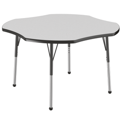FDP 48" x 48" Clover T-Molding Activity Table with Adjustable Standard Ball Glide Legs (FDP-10082-XX)