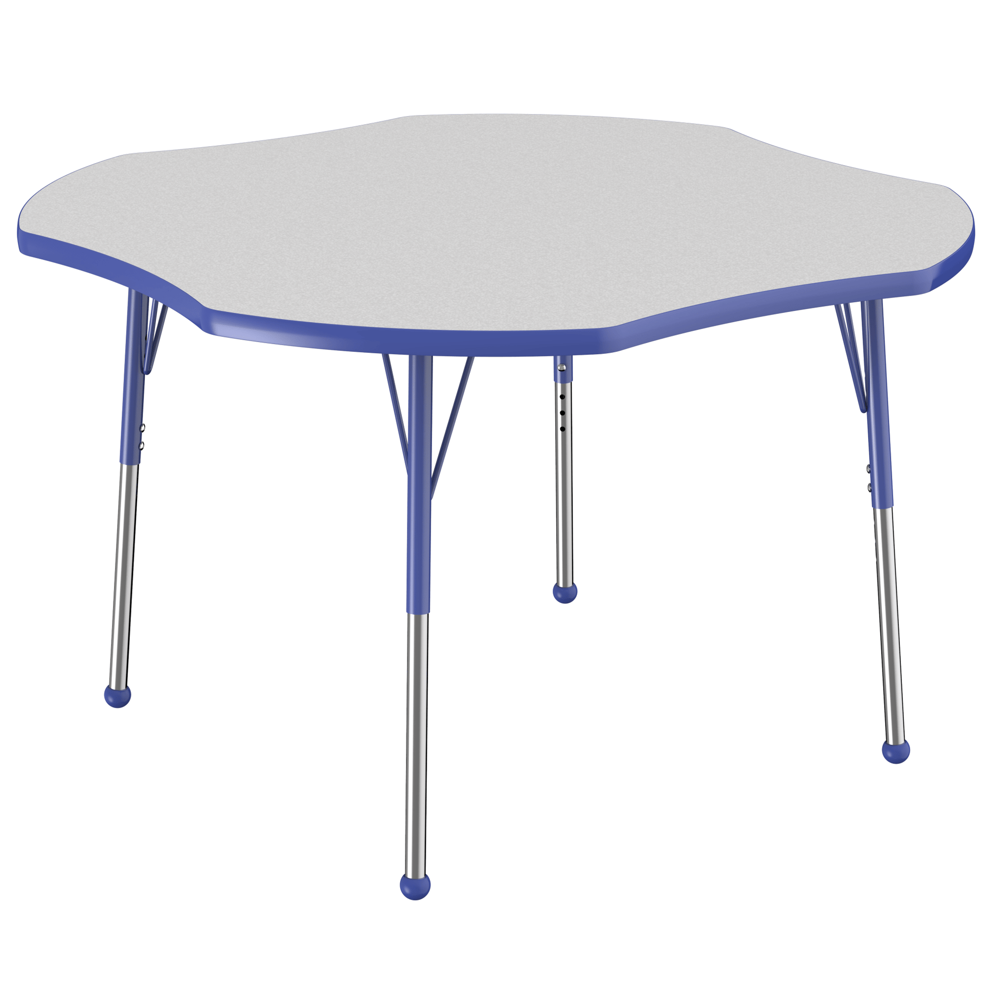 FDP 48" x 48" Clover T - Molding Activity Table with Adjustable Standard Ball Glide Legs (FDP - 10082 - XX) - SchoolOutlet