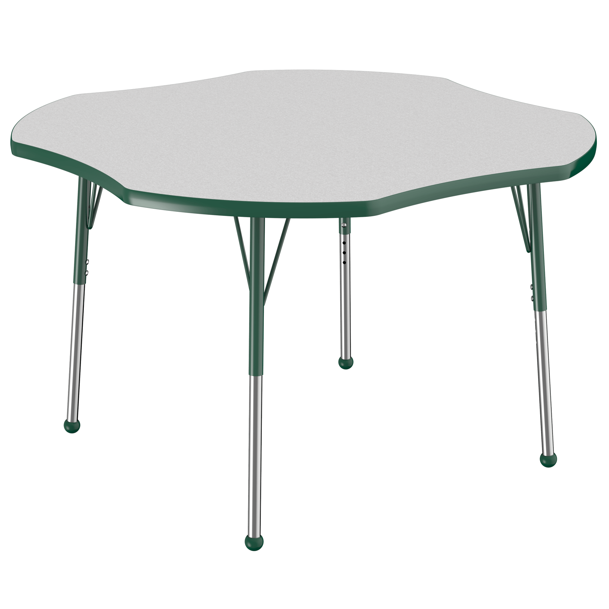 FDP 48" x 48" Clover T - Molding Activity Table with Adjustable Standard Ball Glide Legs (FDP - 10082 - XX) - SchoolOutlet