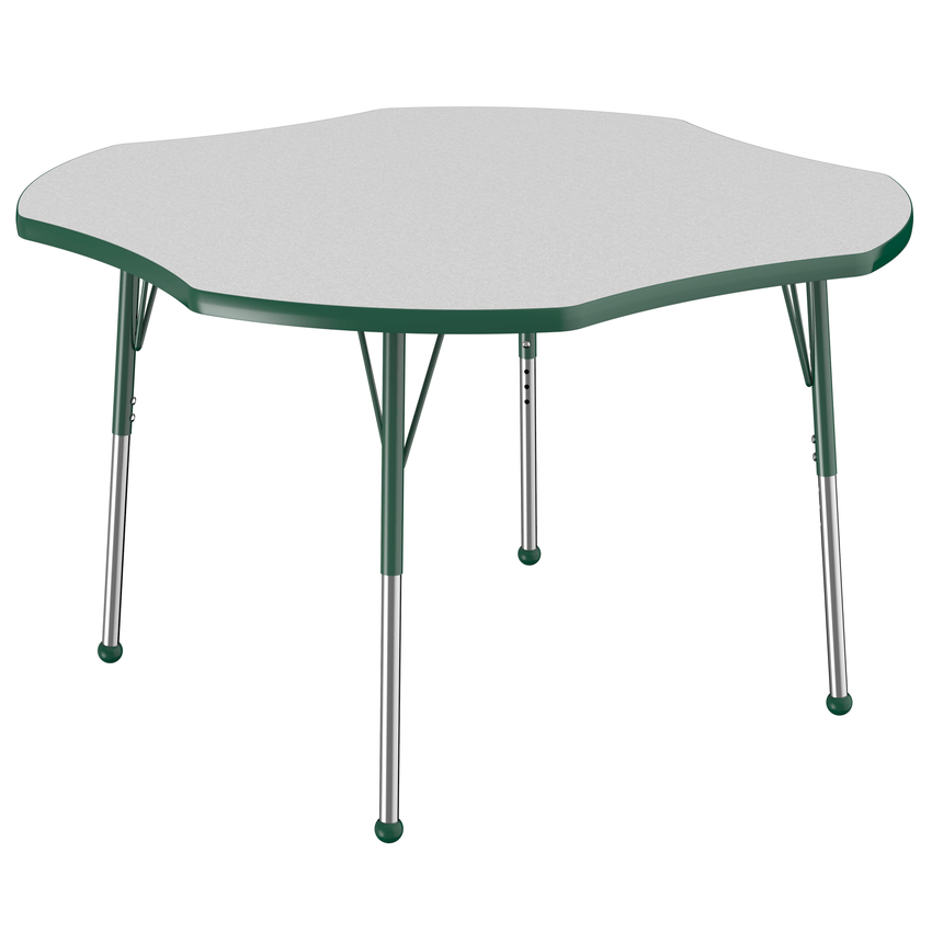 FDP 48" x 48" Clover T - Molding Activity Table with Adjustable Standard Ball Glide Legs (FDP - 10082 - XX) - SchoolOutlet