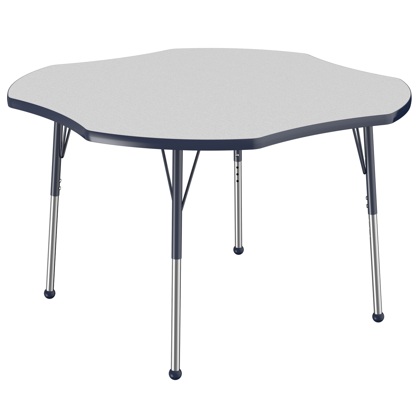 FDP 48" x 48" Clover T - Molding Activity Table with Adjustable Standard Ball Glide Legs (FDP - 10082 - XX) - SchoolOutlet
