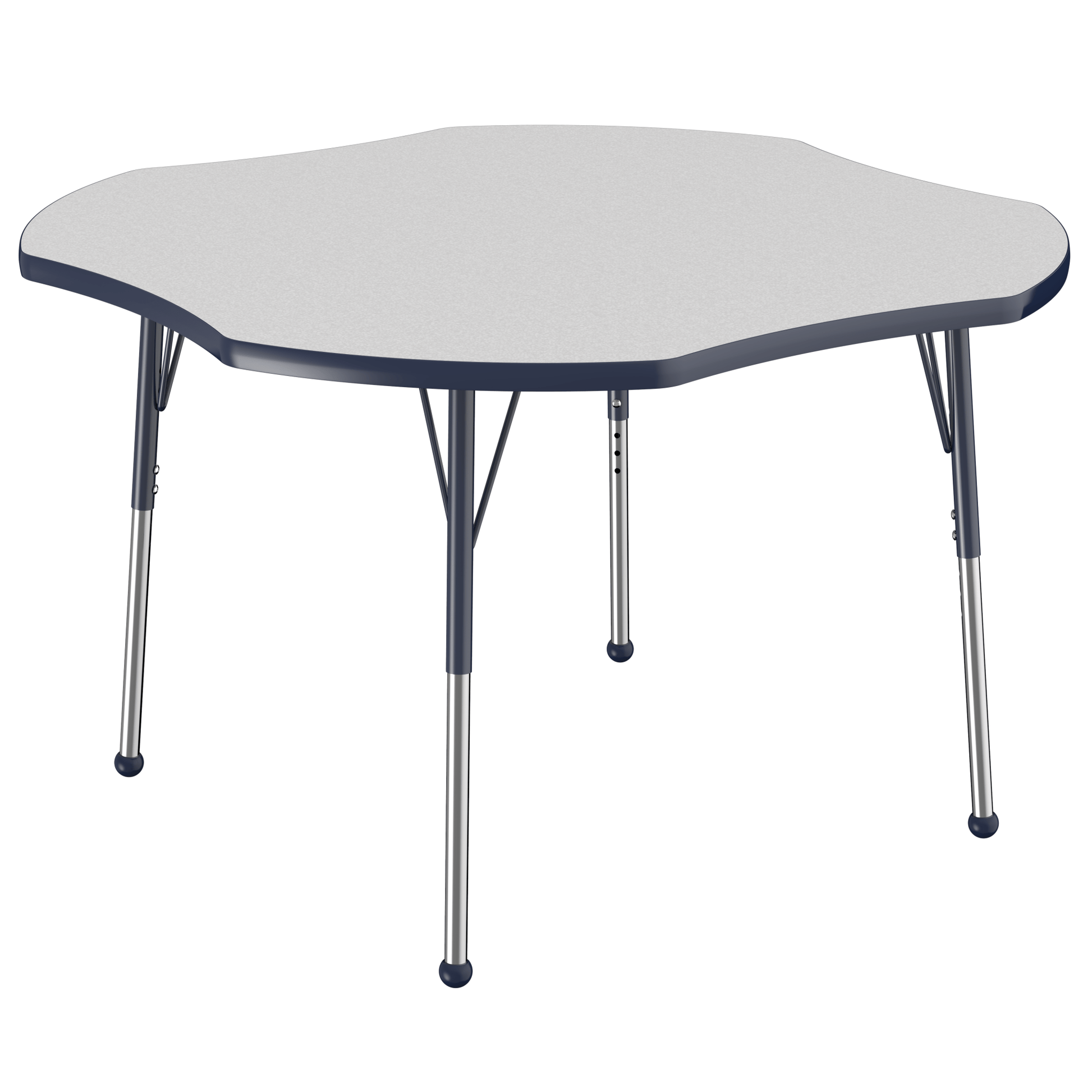 FDP 48" x 48" Clover T - Molding Activity Table with Adjustable Standard Ball Glide Legs (FDP - 10082 - XX) - SchoolOutlet