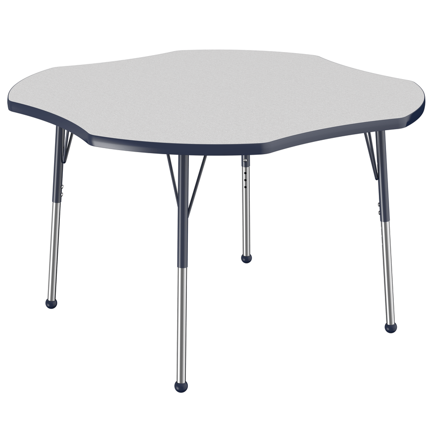 FDP 48" x 48" Clover T - Molding Activity Table with Adjustable Standard Ball Glide Legs (FDP - 10082 - XX) - SchoolOutlet