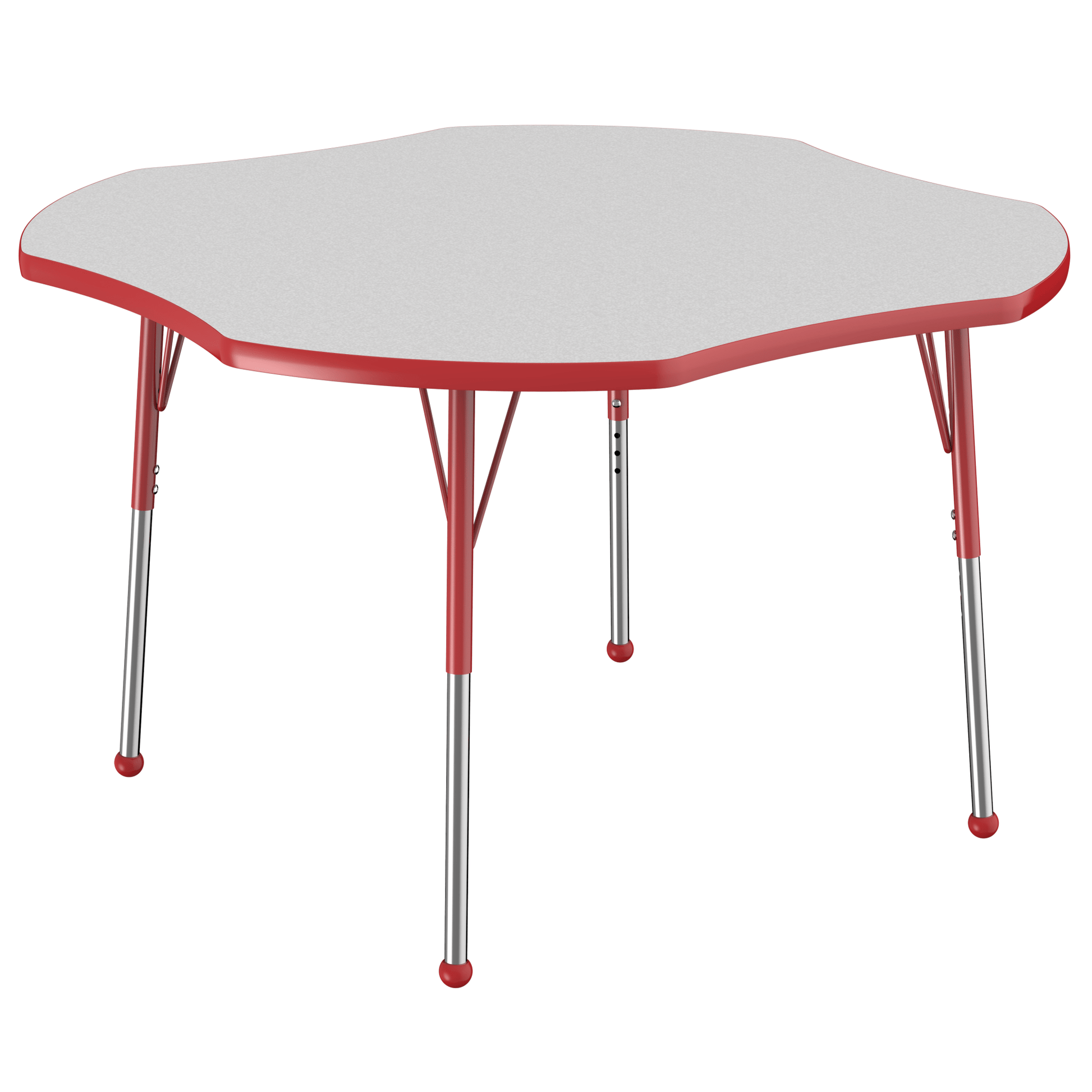 FDP 48" x 48" Clover T - Molding Activity Table with Adjustable Standard Ball Glide Legs (FDP - 10082 - XX) - SchoolOutlet