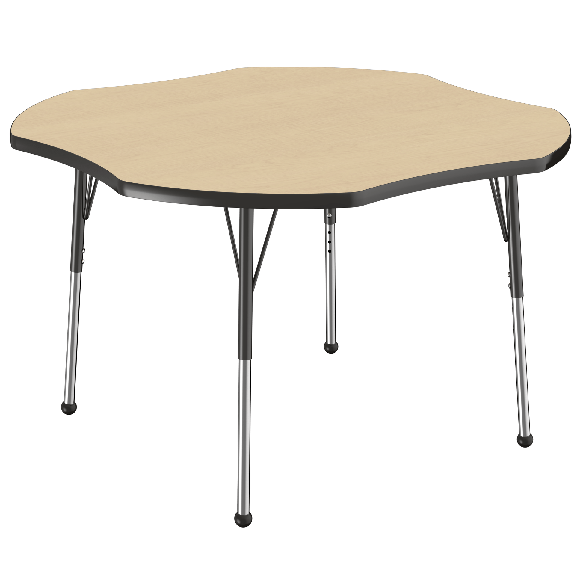 FDP 48" x 48" Clover T - Molding Activity Table with Adjustable Standard Ball Glide Legs (FDP - 10082 - XX) - SchoolOutlet