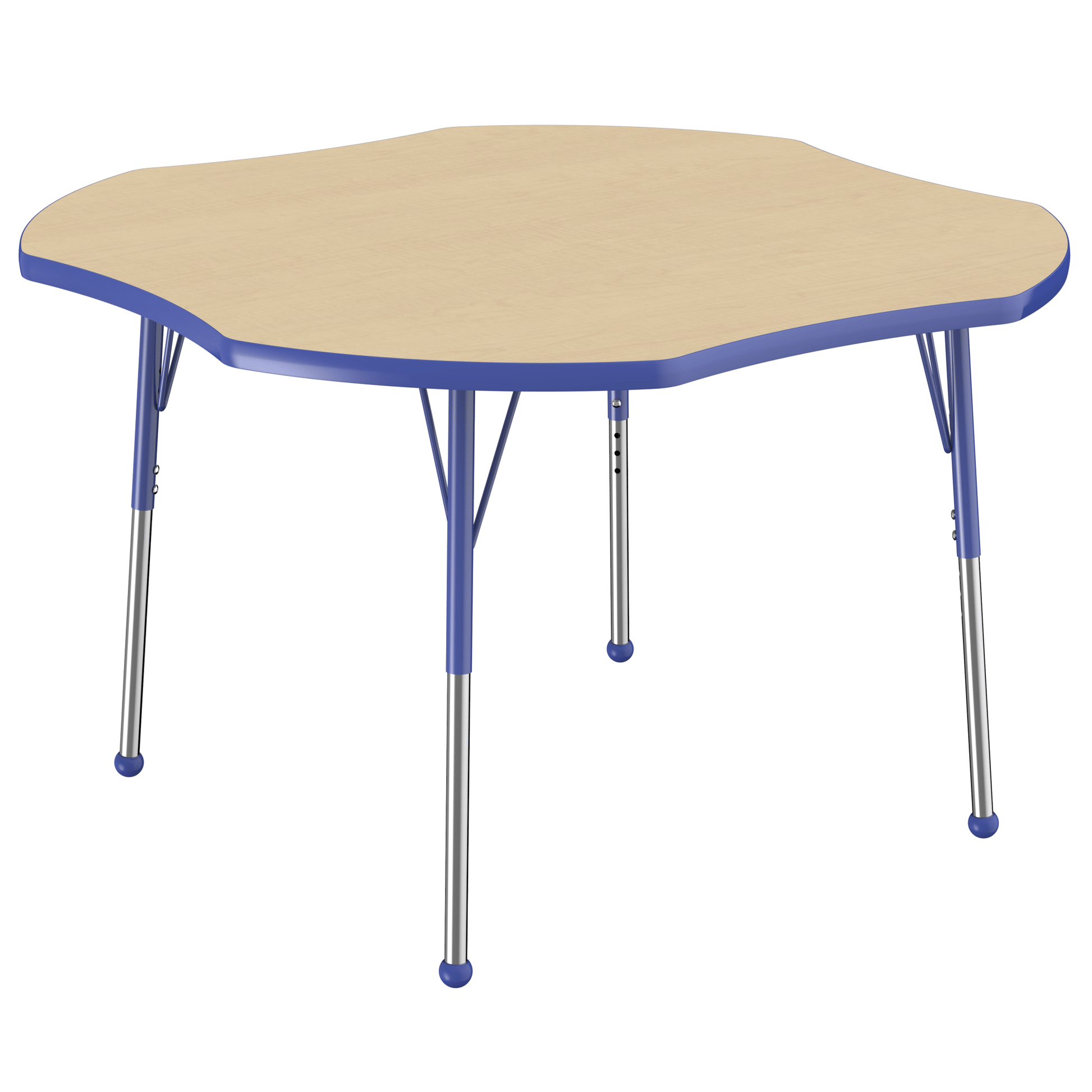 FDP 48" x 48" Clover T - Molding Activity Table with Adjustable Standard Ball Glide Legs (FDP - 10082 - XX) - SchoolOutlet