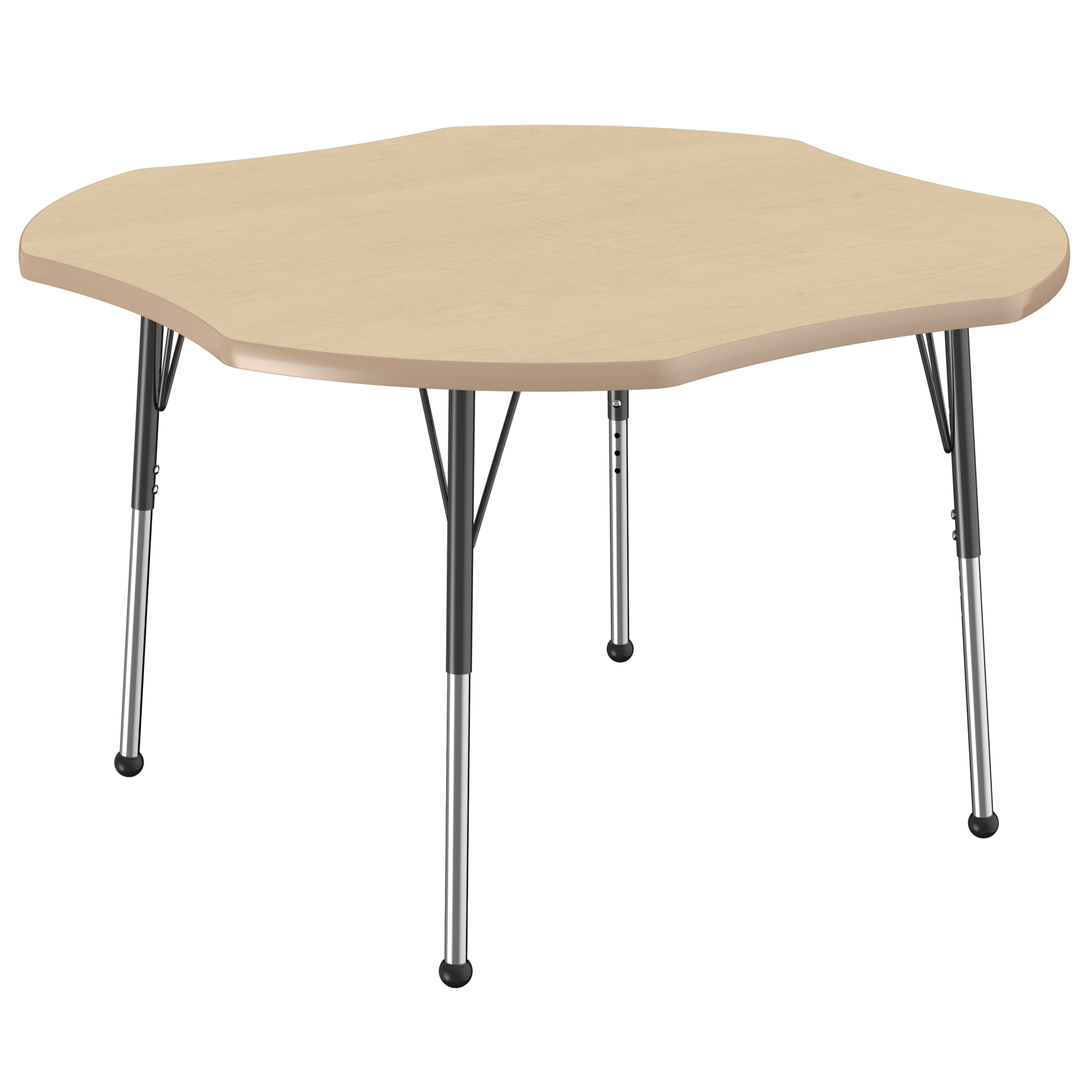 FDP 48" x 48" Clover T - Molding Activity Table with Adjustable Standard Ball Glide Legs (FDP - 10082 - XX) - SchoolOutlet