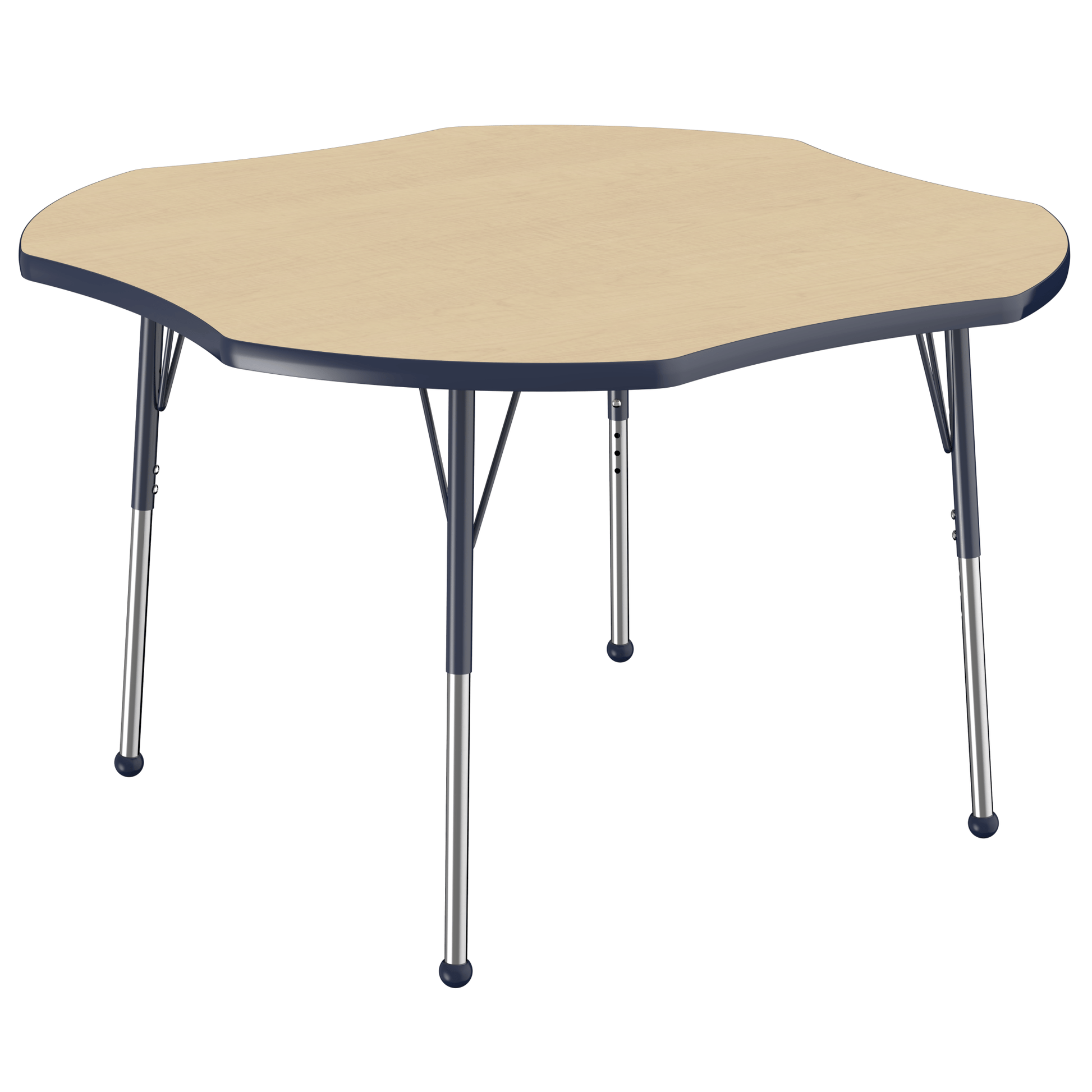 FDP 48" x 48" Clover T - Molding Activity Table with Adjustable Standard Ball Glide Legs (FDP - 10082 - XX) - SchoolOutlet