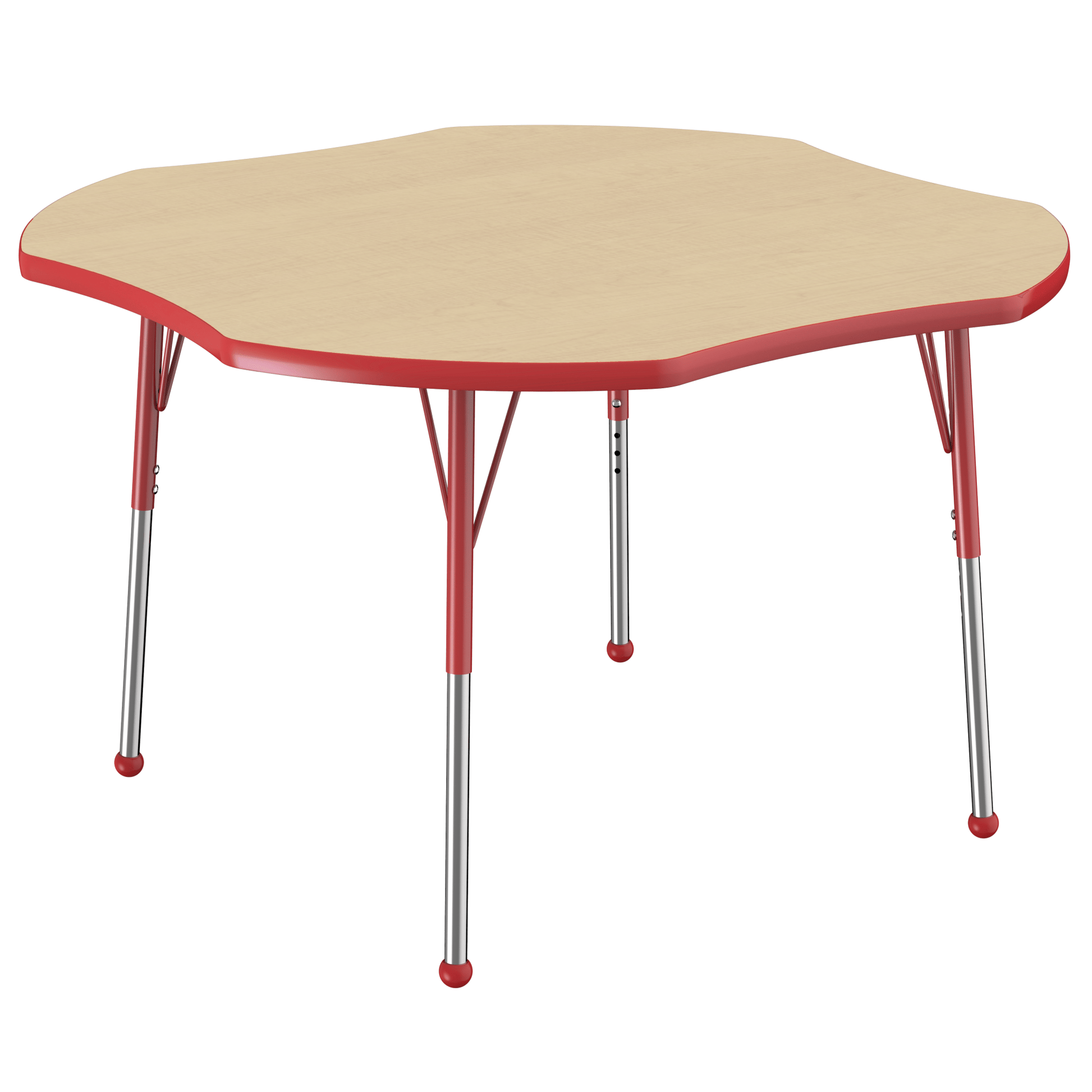 FDP 48" x 48" Clover T - Molding Activity Table with Adjustable Standard Ball Glide Legs (FDP - 10082 - XX) - SchoolOutlet