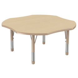 FDP 48" x 48" Clover T-Molding Activity Table with Adjustable Chunky Legs (FDP-10083-XX)