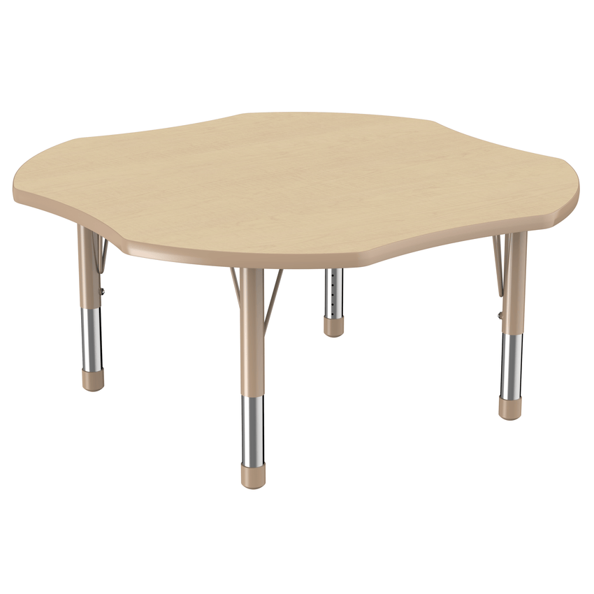 FDP 48" x 48" Clover T - Molding Activity Table with Adjustable Chunky Legs (FDP - 10083 - XX) - SchoolOutlet