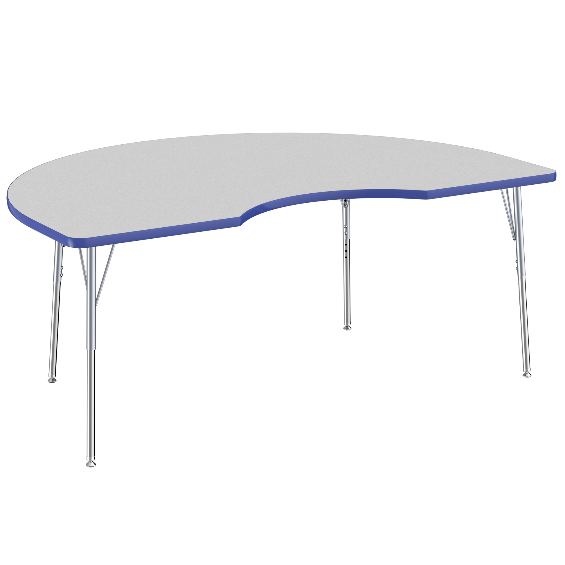 FDP 48" x 72" Kidney T - Molding Activity Table with Adjustable Standard Swivel Glide Legs (FDP - 10085 - XX) - SchoolOutlet