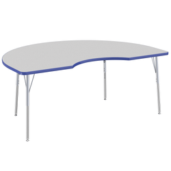 FDP 48" x 72" Kidney T-Molding Activity Table with Adjustable Standard Swivel Glide Legs (FDP-10085-XX)