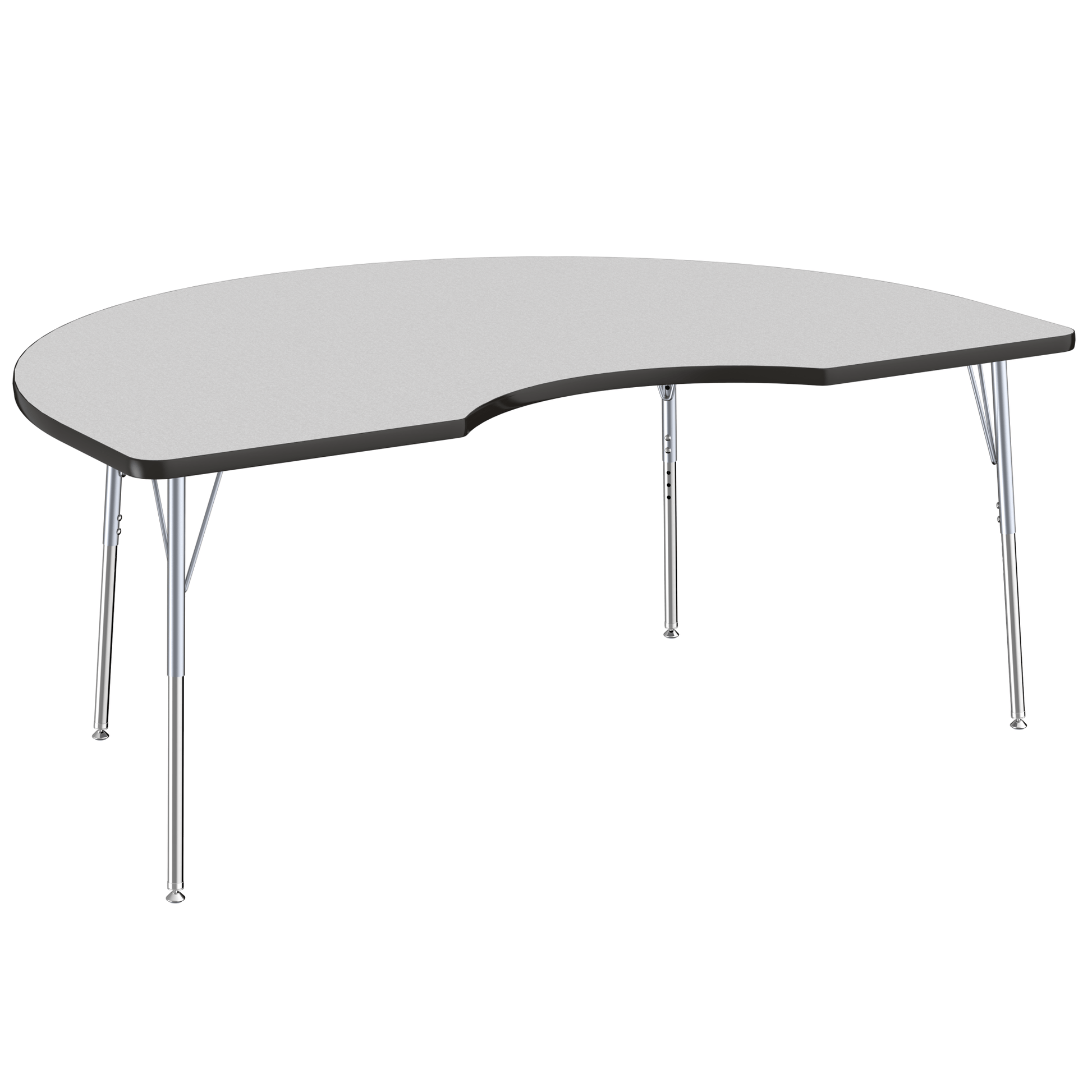 FDP 48" x 72" Kidney T - Molding Activity Table with Adjustable Standard Swivel Glide Legs (FDP - 10085 - XX) - SchoolOutlet
