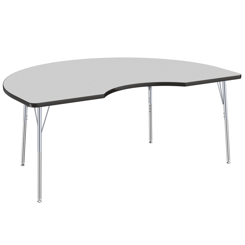 FDP 48" x 72" Kidney T - Molding Activity Table with Adjustable Standard Swivel Glide Legs (FDP - 10085 - XX) - SchoolOutlet