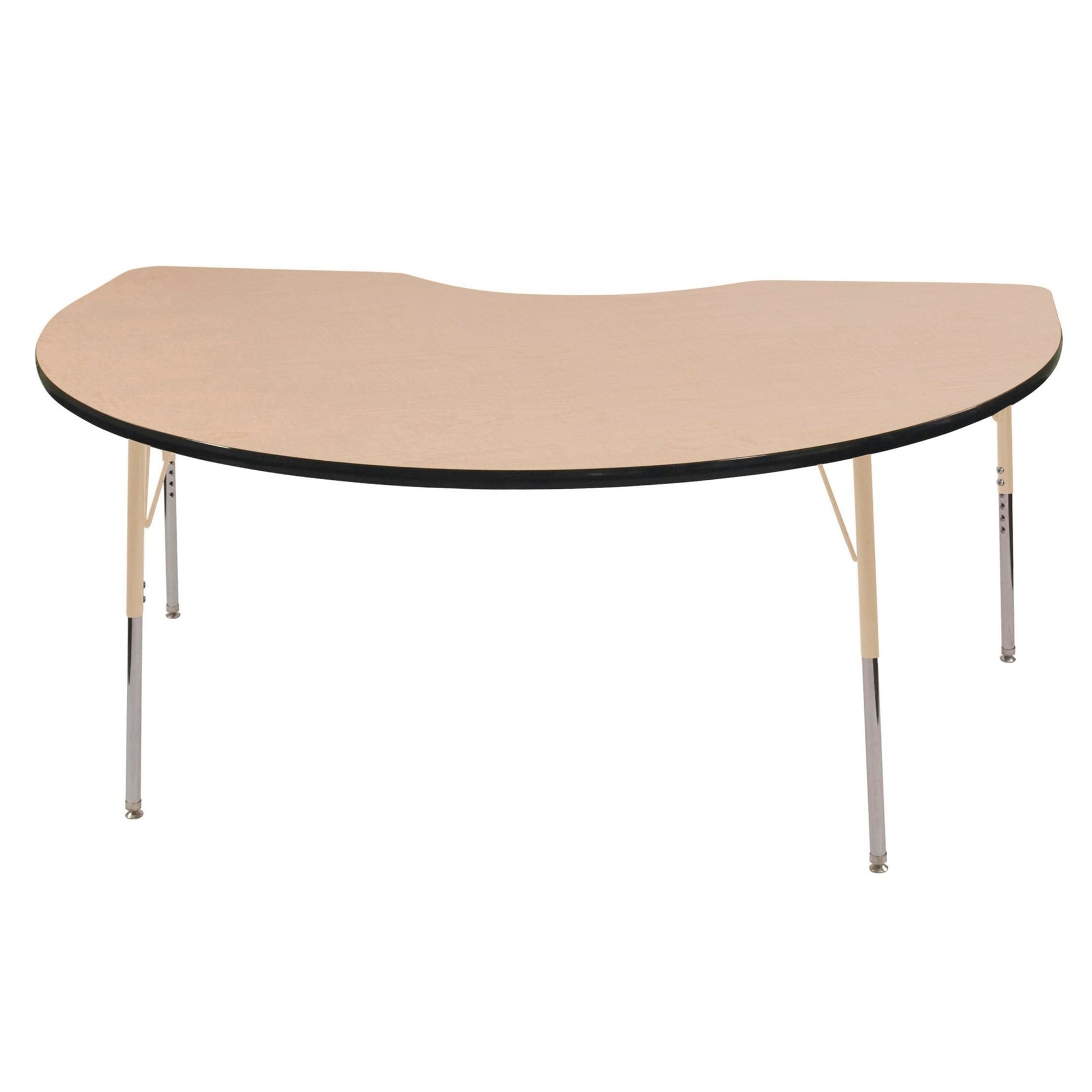 FDP 48" x 72" Kidney T - Molding Activity Table with Adjustable Standard Swivel Glide Legs (FDP - 10085 - XX) - SchoolOutlet