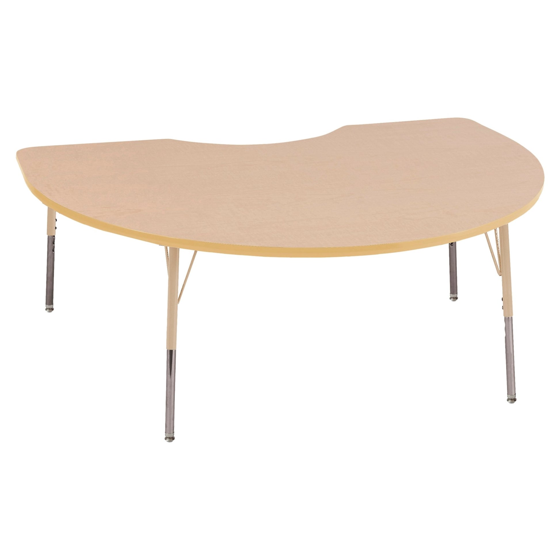 FDP 48" x 72" Kidney T - Molding Activity Table with Adjustable Standard Swivel Glide Legs (FDP - 10085 - XX) - SchoolOutlet