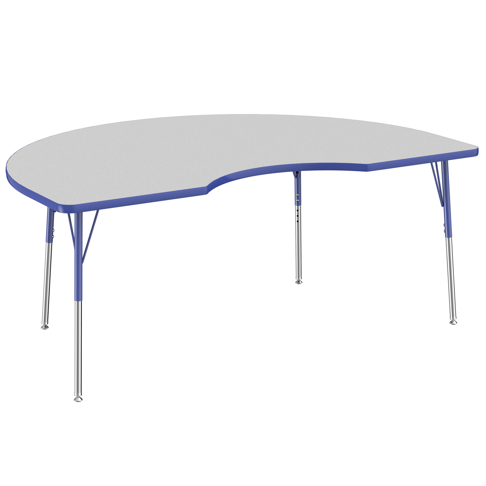 FDP 48" x 72" Kidney T - Molding Activity Table with Adjustable Standard Swivel Glide Legs (FDP - 10085 - XX) - SchoolOutlet